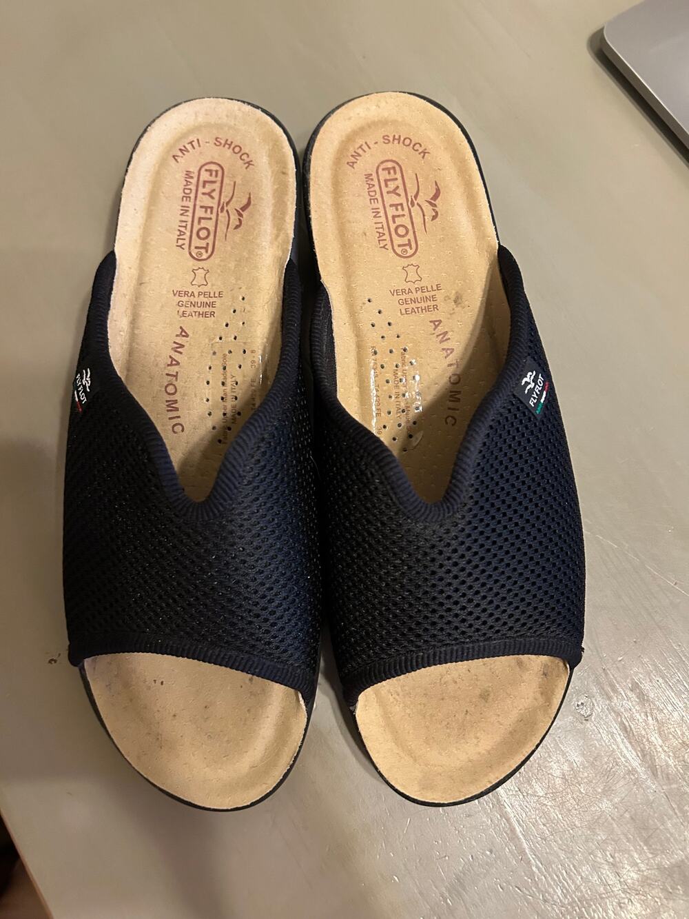 Flyflot Black Slides Size 39 Slip On